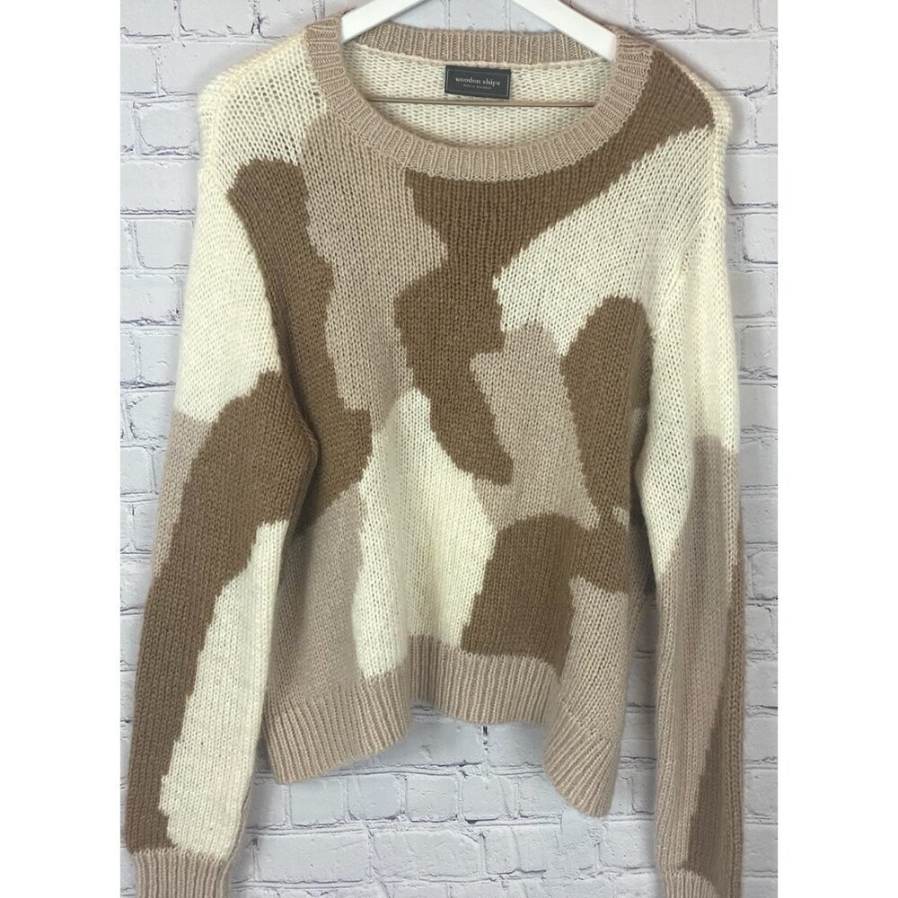 WOODEN SHIPS Wool Mohair Knit Sweater Camo Women’s Small/Medium